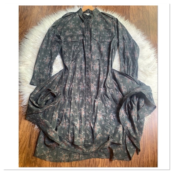 Isabel Marant Shirt Dress Gray Pink Size 2 - Picture 3 of 10